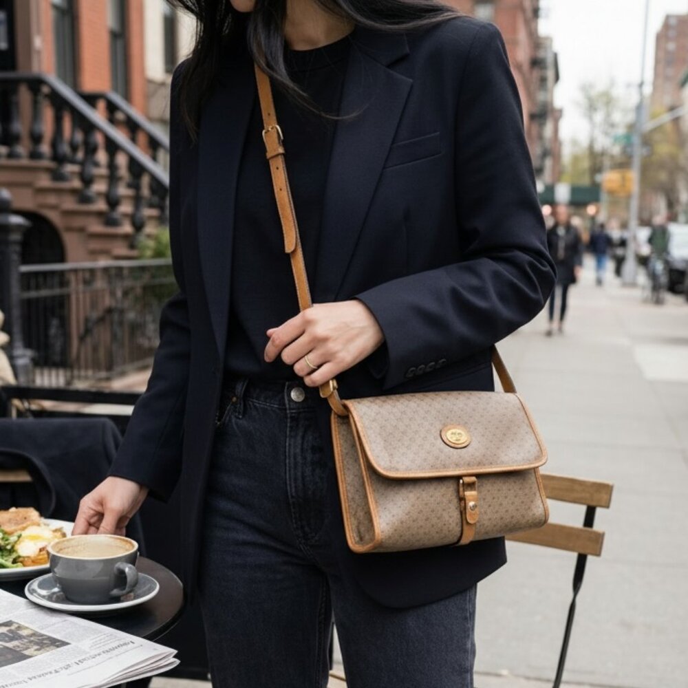 Vintage Gucci Micro GG Supreme Canvas Leather Trim Shoulder / Crossbody Bag - Picture 9 of 10